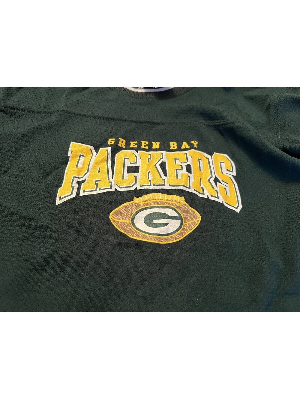 NFL Green Bay Packers Boys size 6 football Jersey Green yellow Short Sleeve